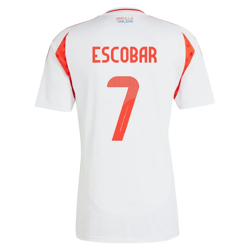 Danxen Dames Chili Bastián Escobar #7 Wit Uitshirt Uittenue 24-26 T-Shirt