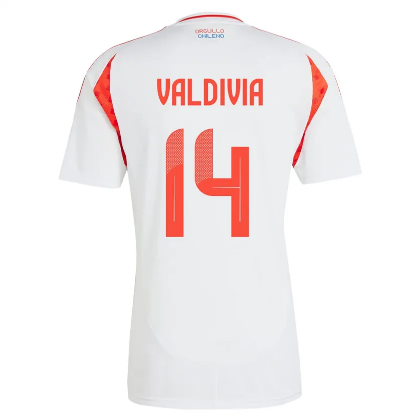 Danxen Dames Chili Felipe Valdivia #14 Wit Uitshirt Uittenue 24-26 T-Shirt