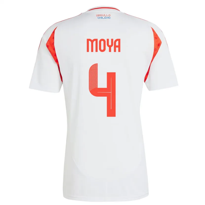 Danxen Dames Chili Matías Moya #4 Wit Uitshirt Uittenue 24-26 T-Shirt
