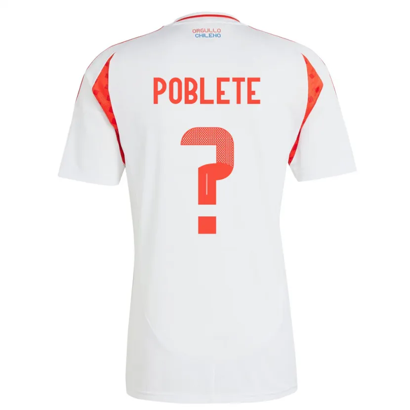 Danxen Dames Chili José Poblete #0 Wit Uitshirt Uittenue 24-26 T-Shirt
