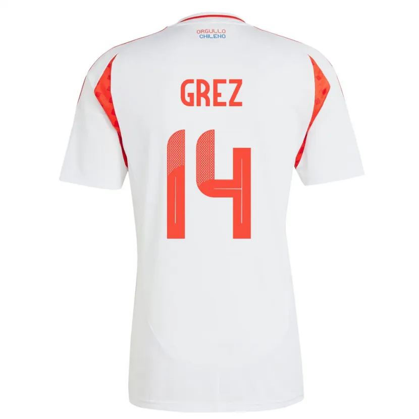 Danxen Dames Chili Javiera Grez #14 Wit Uitshirt Uittenue 24-26 T-Shirt