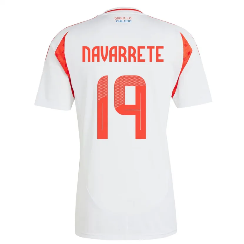 Danxen Dames Chili Valentina Navarrete #19 Wit Uitshirt Uittenue 24-26 T-Shirt