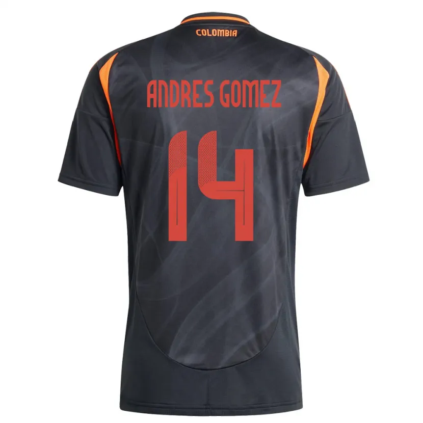 Danxen Dames Colombia Carlos Andrés Gómez #14 Zwart Uitshirt Uittenue 24-26 T-Shirt