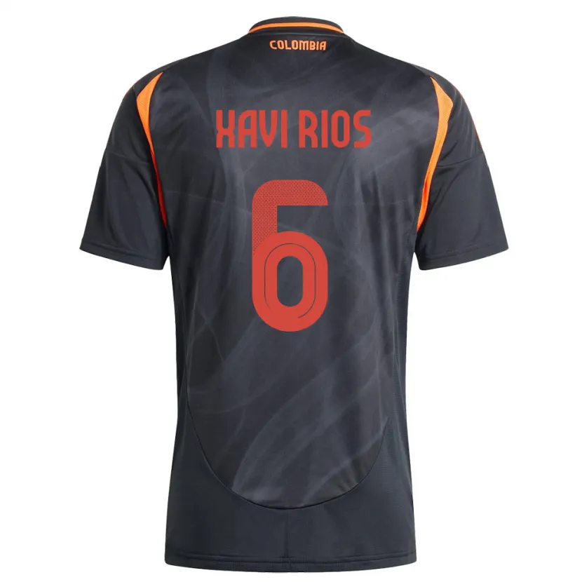 Danxen Dames Colombia Xavi Ríos #6 Zwart Uitshirt Uittenue 24-26 T-Shirt
