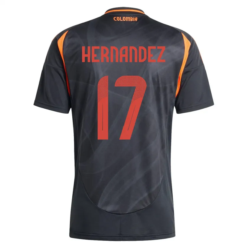 Danxen Dames Colombia Jhoan Hernández #17 Zwart Uitshirt Uittenue 24-26 T-Shirt