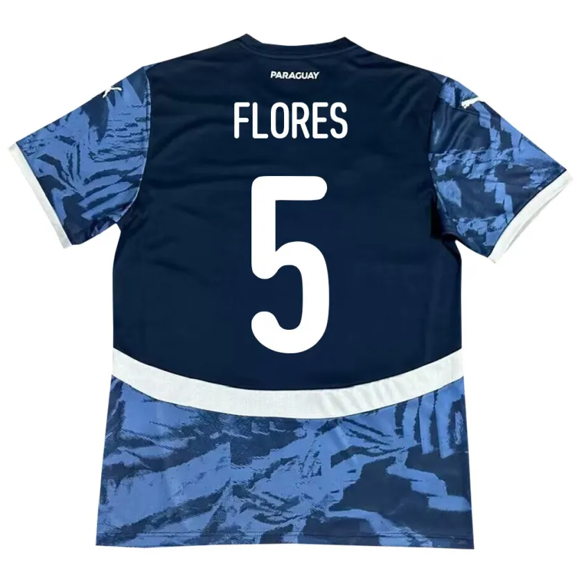 Danxen Dames Paraguay Gilberto Flores #5 Blauw Uitshirt Uittenue 24-26 T-Shirt