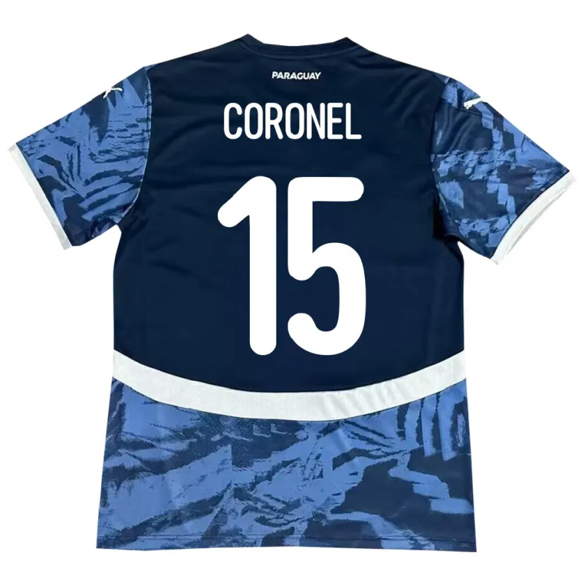 Danxen Dames Paraguay Éver Coronel #15 Blauw Uitshirt Uittenue 24-26 T-Shirt