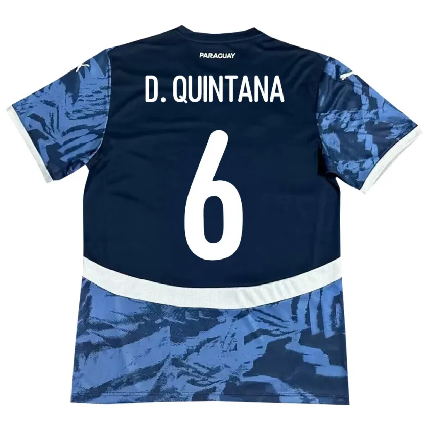 Danxen Dames Paraguay Dulce Quintana #6 Blauw Uitshirt Uittenue 24-26 T-Shirt