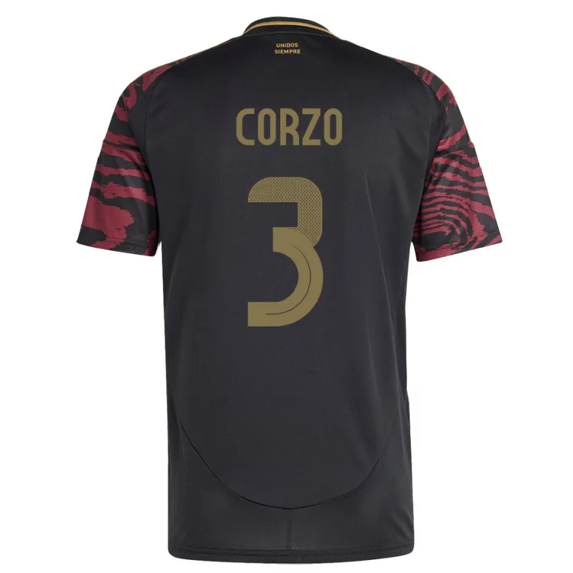 Danxen Dames Peru Aldo Corzo #3 Zwart Uitshirt Uittenue 24-26 T-Shirt
