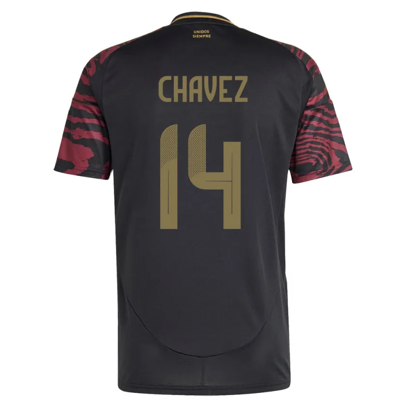 Danxen Dames Peru Felipe Chávez #14 Zwart Uitshirt Uittenue 24-26 T-Shirt