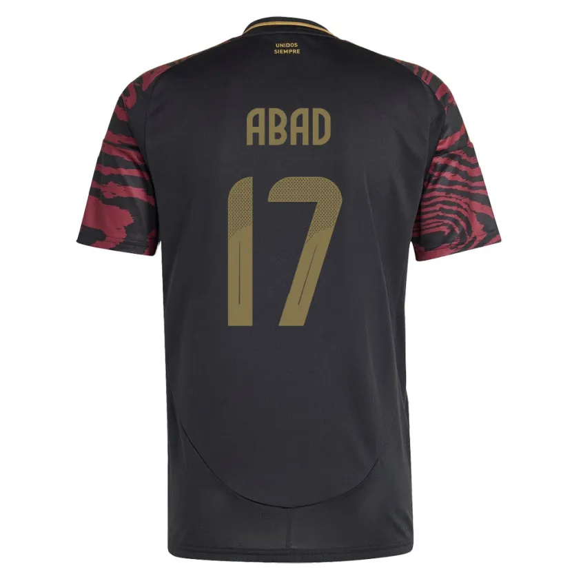 Danxen Dames Peru Kelvin Abad #17 Zwart Uitshirt Uittenue 24-26 T-Shirt