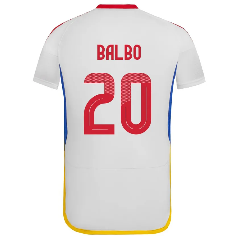 Danxen Dames Venezuela Luis Balbo #20 Wit Uitshirt Uittenue 24-26 T-Shirt