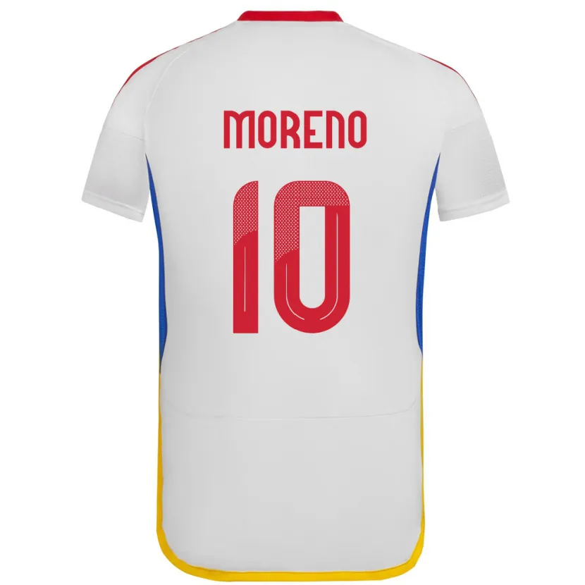 Danxen Dames Venezuela Yerliane Moreno #10 Wit Uitshirt Uittenue 24-26 T-Shirt