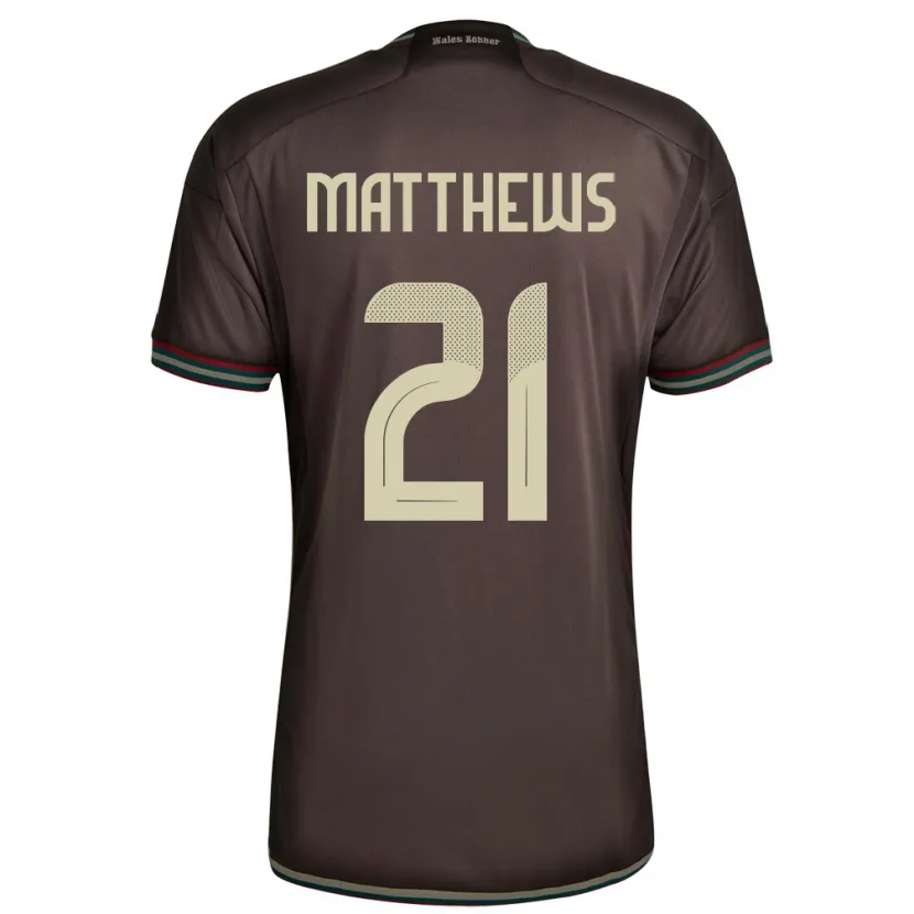 Danxen Dames Jamaica Cheyna Matthews #21 Nachtbruin Uitshirt Uittenue 24-26 T-Shirt