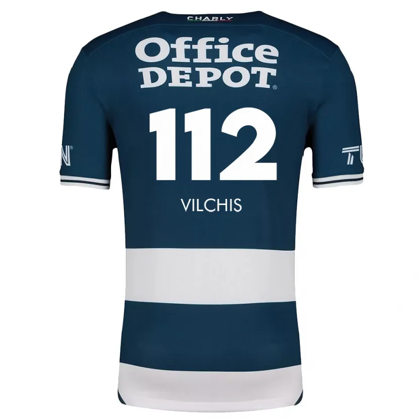 Danxen Kinderen Leonardo Vílchis #112 Blauw Wit Thuisshirt Thuistenue 2024/25 T-Shirt