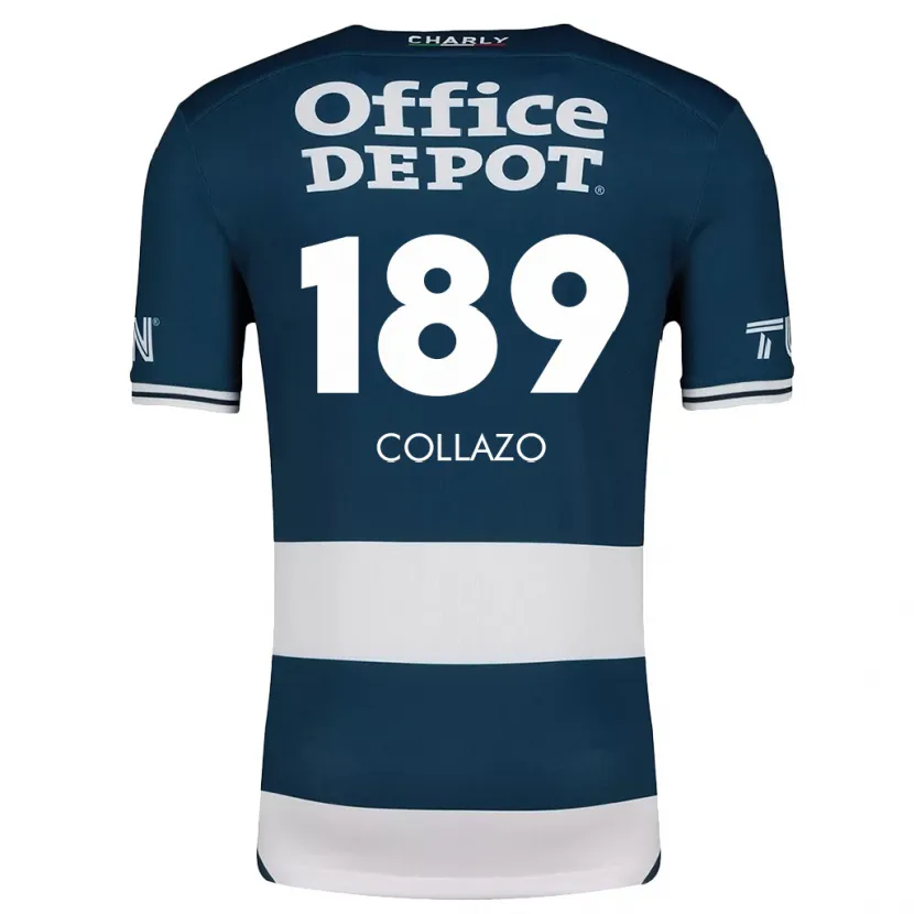 Danxen Kinderen David Collazo #189 Blauw Wit Thuisshirt Thuistenue 2024/25 T-Shirt