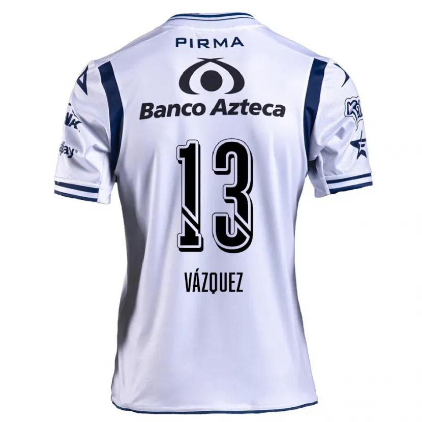 Danxen Kinderen Ivo Vázquez #13 Wit Marineblauw Thuisshirt Thuistenue 2024/25 T-Shirt