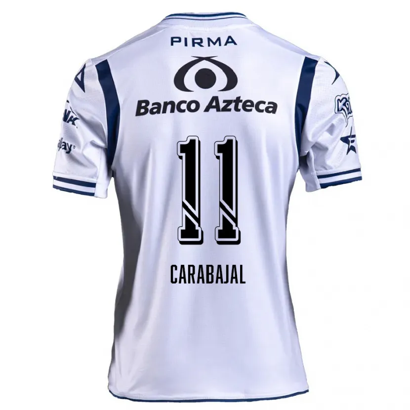 Danxen Kinderen Gabriel Carabajal #11 Wit Marineblauw Thuisshirt Thuistenue 2024/25 T-Shirt