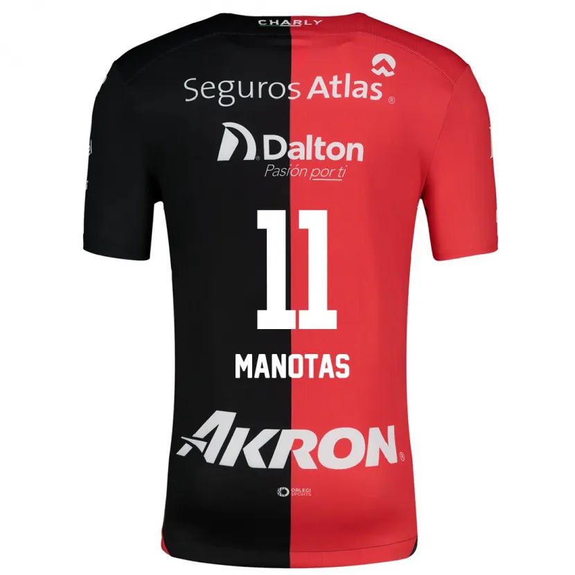 Danxen Kinderen Mauro Manotas #11 Rood Zwart Thuisshirt Thuistenue 2024/25 T-Shirt