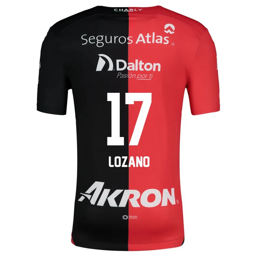 Danxen Kinderen José Lozano #17 Rood Zwart Thuisshirt Thuistenue 2024/25 T-Shirt