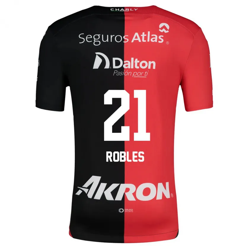 Danxen Kinderen Carlos Robles #21 Rood Zwart Thuisshirt Thuistenue 2024/25 T-Shirt