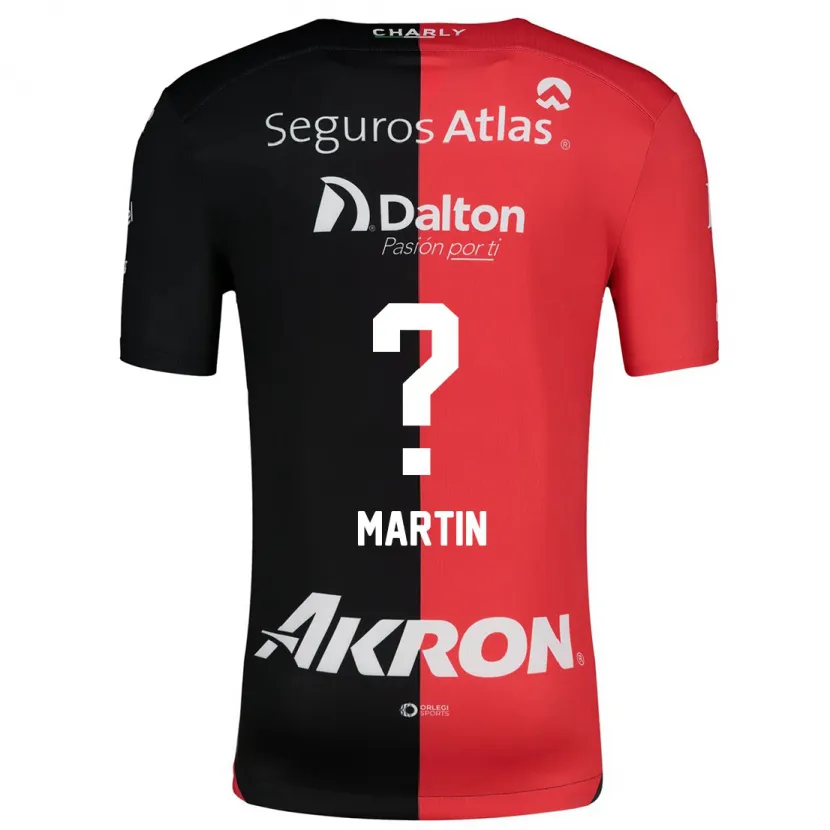 Danxen Kinderen Juan Martín #0 Rood Zwart Thuisshirt Thuistenue 2024/25 T-Shirt