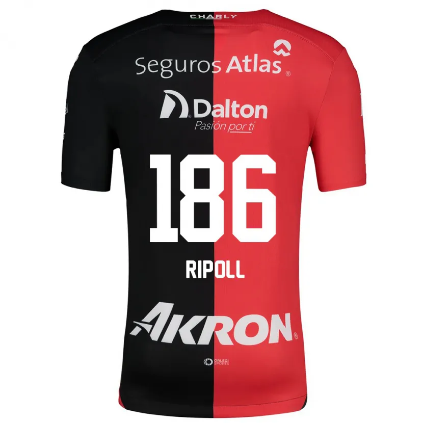 Danxen Kinderen Alonso Ripoll #186 Rood Zwart Thuisshirt Thuistenue 2024/25 T-Shirt