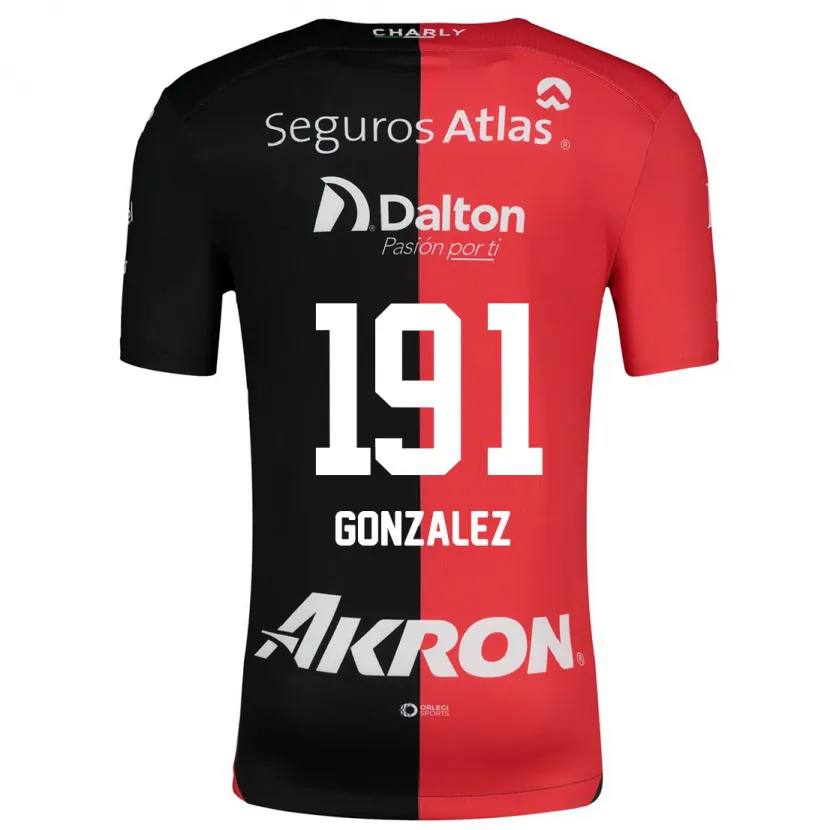 Danxen Kinderen Juan González #191 Rood Zwart Thuisshirt Thuistenue 2024/25 T-Shirt