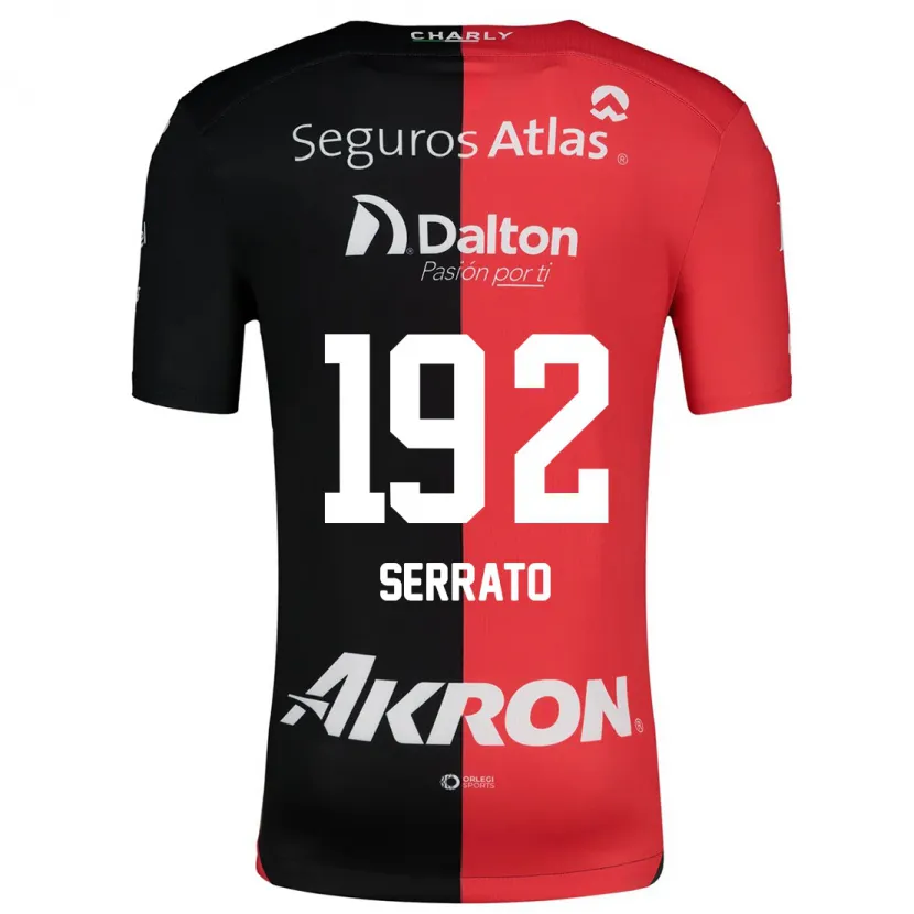 Danxen Kinderen Jesús Serrato #192 Rood Zwart Thuisshirt Thuistenue 2024/25 T-Shirt