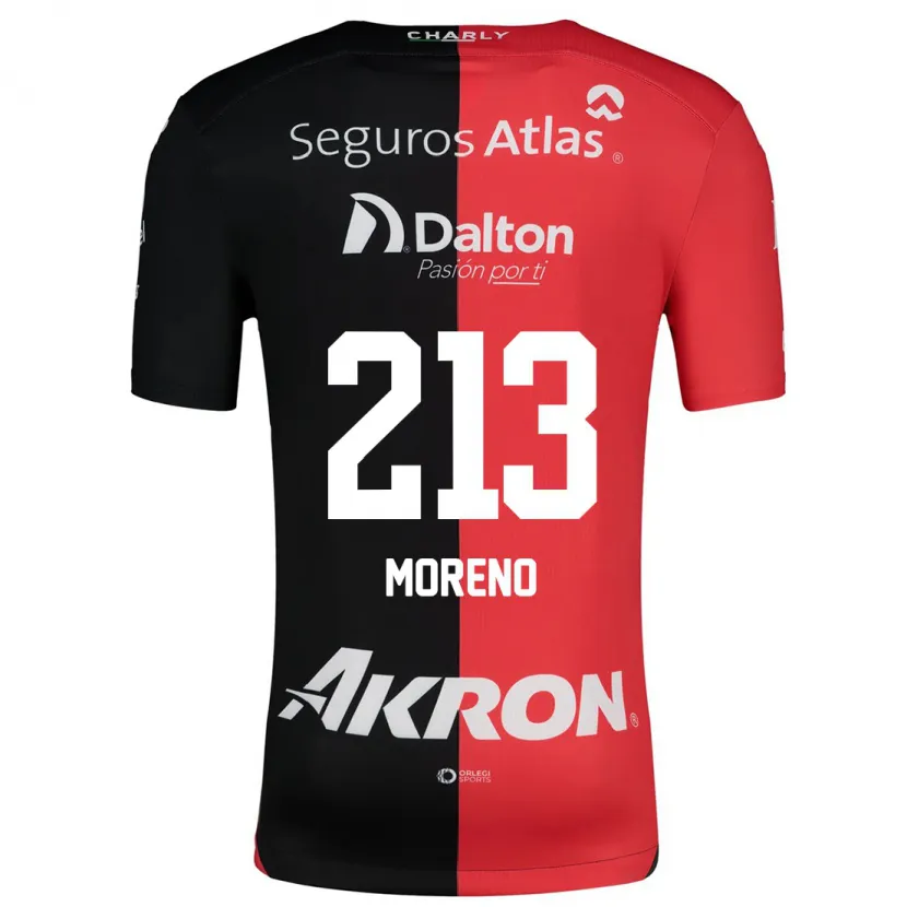 Danxen Kinderen Eduardo Moreno #213 Rood Zwart Thuisshirt Thuistenue 2024/25 T-Shirt