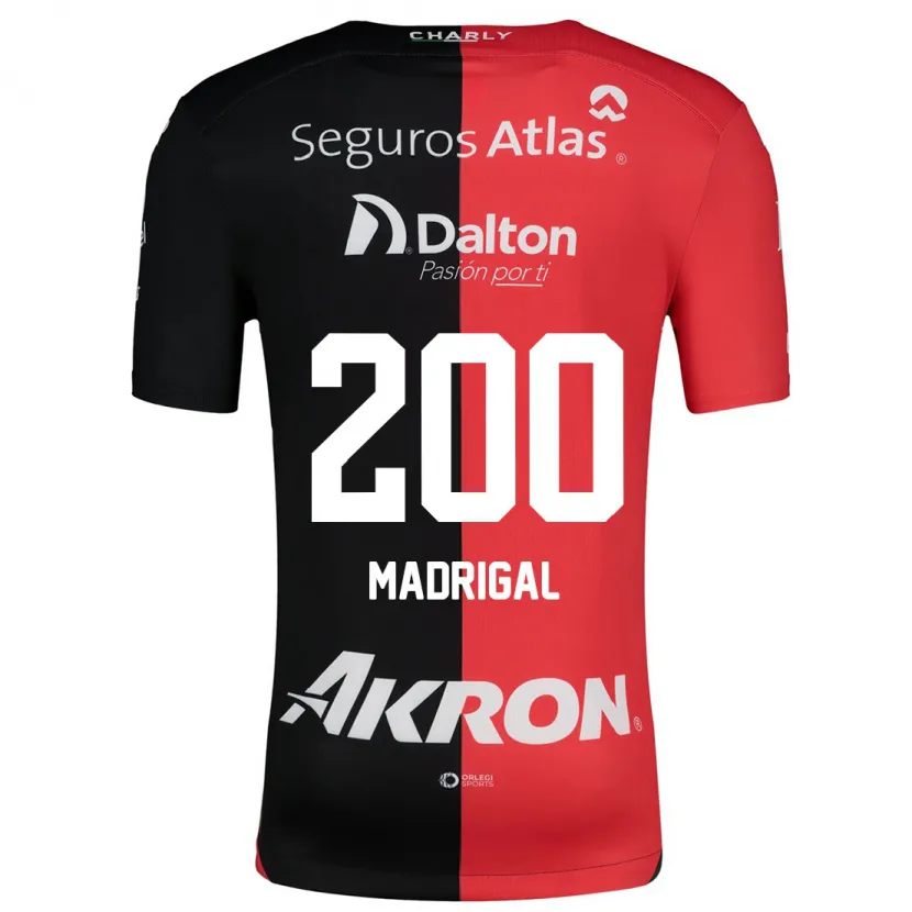 Danxen Kinderen Kevin Madrigal #200 Rood Zwart Thuisshirt Thuistenue 2024/25 T-Shirt
