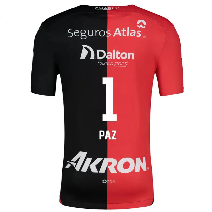 Danxen Kinderen Ana Gabriela Paz #1 Rood Zwart Thuisshirt Thuistenue 2024/25 T-Shirt