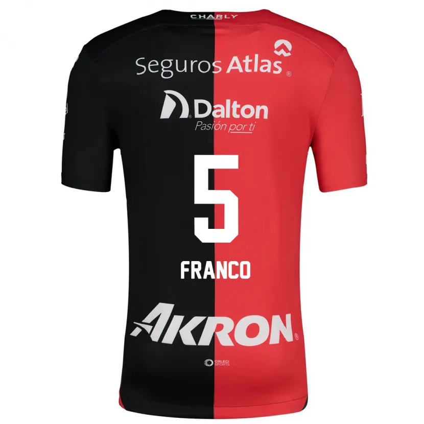 Danxen Kinderen Alejandra Franco #5 Rood Zwart Thuisshirt Thuistenue 2024/25 T-Shirt