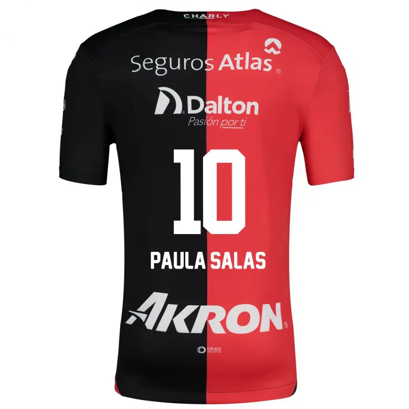 Danxen Kinderen María Paula Salas #10 Rood Zwart Thuisshirt Thuistenue 2024/25 T-Shirt