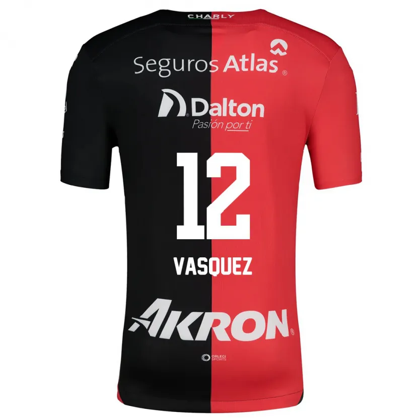 Danxen Kinderen Leyla Vasquez #12 Rood Zwart Thuisshirt Thuistenue 2024/25 T-Shirt