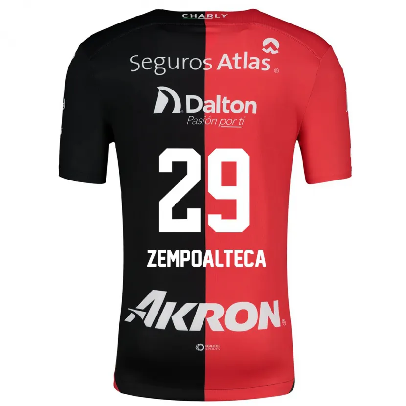 Danxen Kinderen Karla Zempoalteca #29 Rood Zwart Thuisshirt Thuistenue 2024/25 T-Shirt