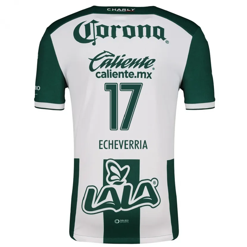 Danxen Kinderen Emmanuel Echeverría #17 Groen Wit Thuisshirt Thuistenue 2024/25 T-Shirt