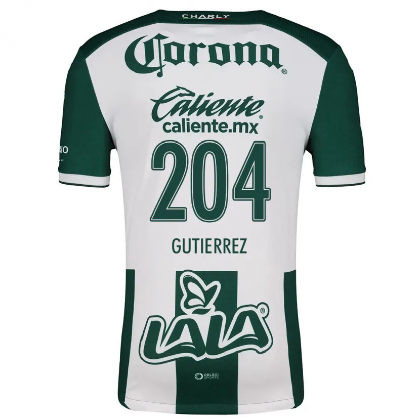 Danxen Kinderen Gabriel Gutiérrez #204 Groen Wit Thuisshirt Thuistenue 2024/25 T-Shirt