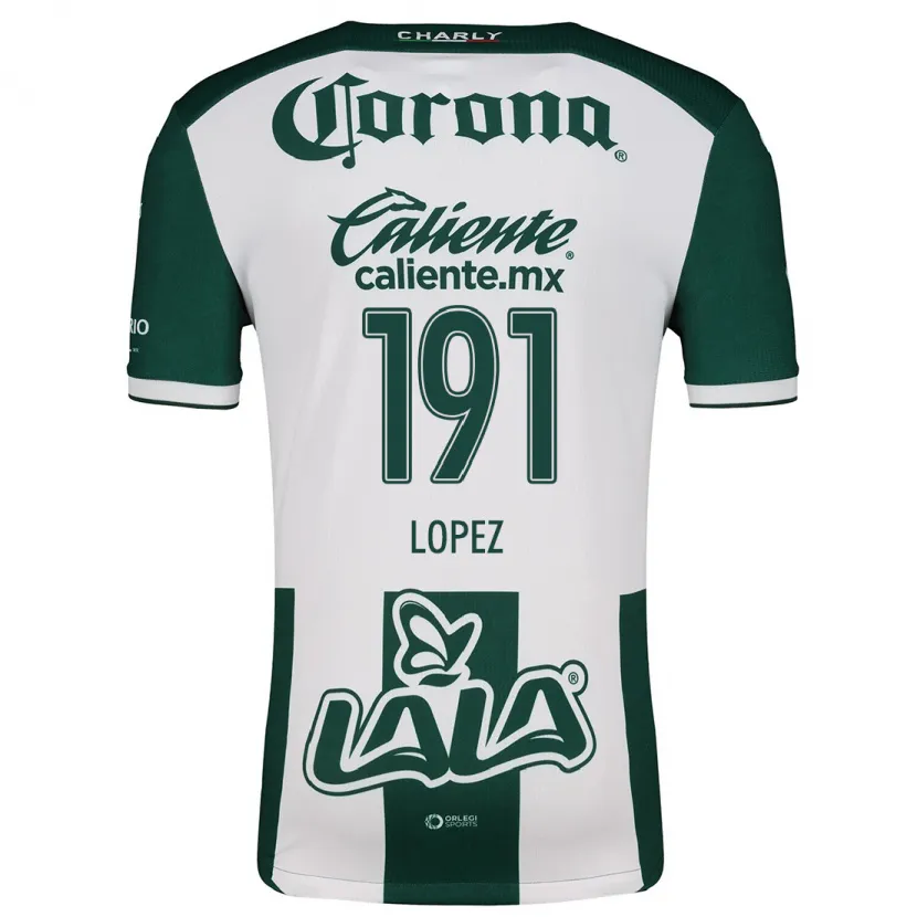 Danxen Kinderen Carlos López #191 Groen Wit Thuisshirt Thuistenue 2024/25 T-Shirt