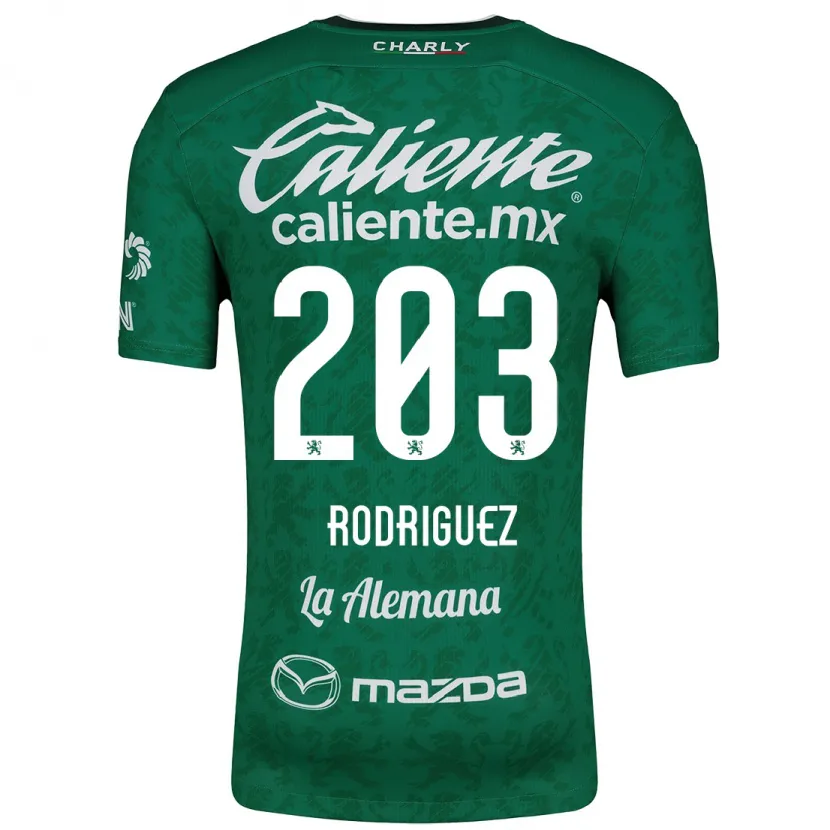 Danxen Kinderen César Rodríguez #203 Groen Wit Thuisshirt Thuistenue 2024/25 T-Shirt