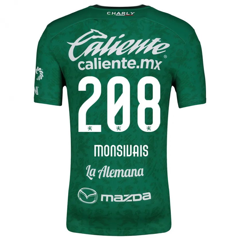 Danxen Kinderen Daniel Monsivaís #208 Groen Wit Thuisshirt Thuistenue 2024/25 T-Shirt