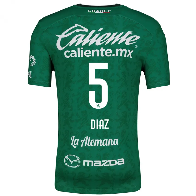 Danxen Kinderen Brenda Díaz #5 Groen Wit Thuisshirt Thuistenue 2024/25 T-Shirt