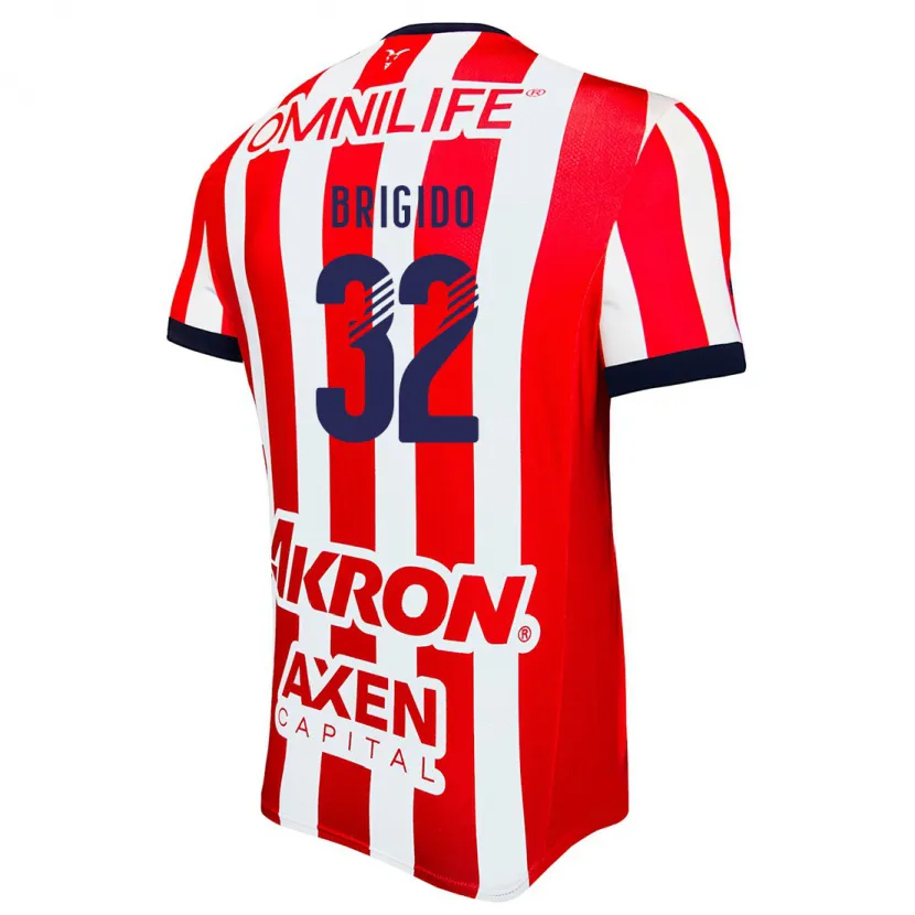 Danxen Kinderen Jesús Brígido #32 Rood Wit Blauw Thuisshirt Thuistenue 2024/25 T-Shirt