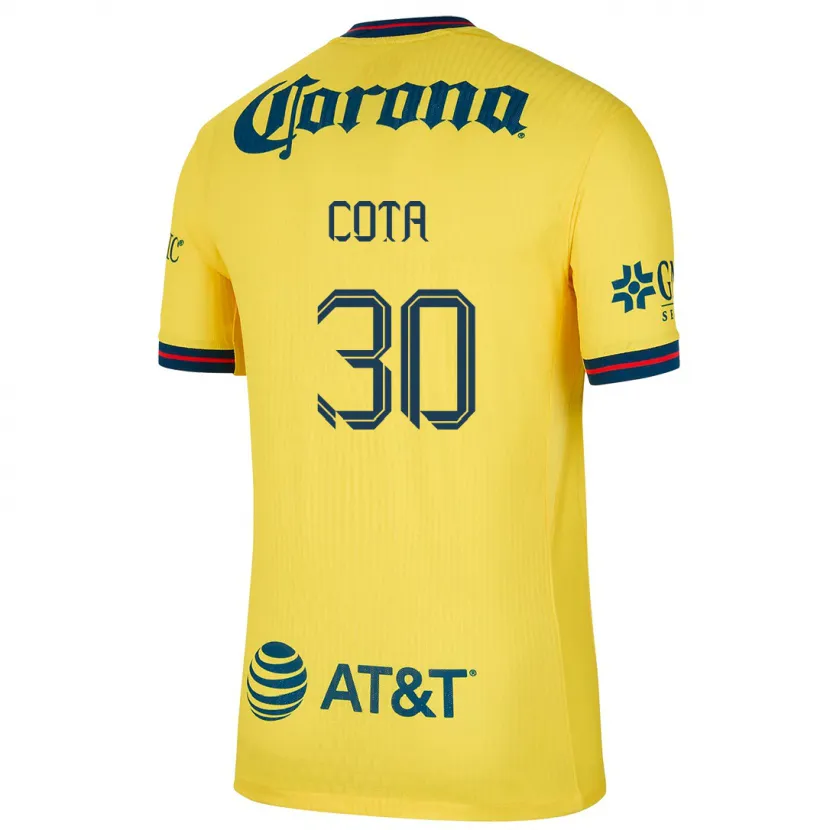 Danxen Kinderen Rodolfo Cota #30 Geel Blauw Thuisshirt Thuistenue 2024/25 T-Shirt