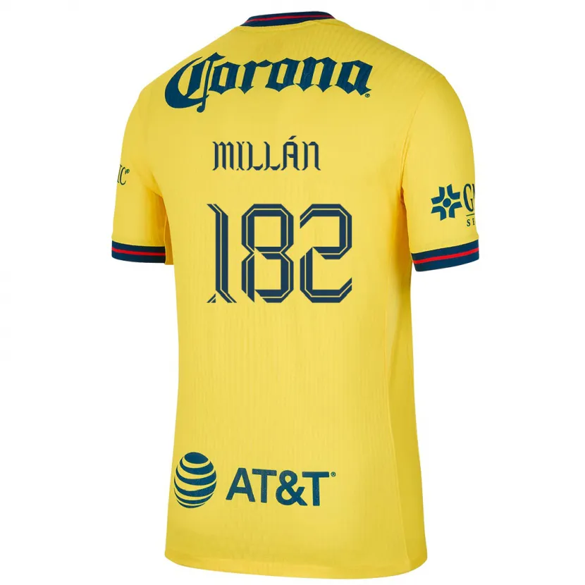 Danxen Kinderen Daniel Millán #182 Geel Blauw Thuisshirt Thuistenue 2024/25 T-Shirt