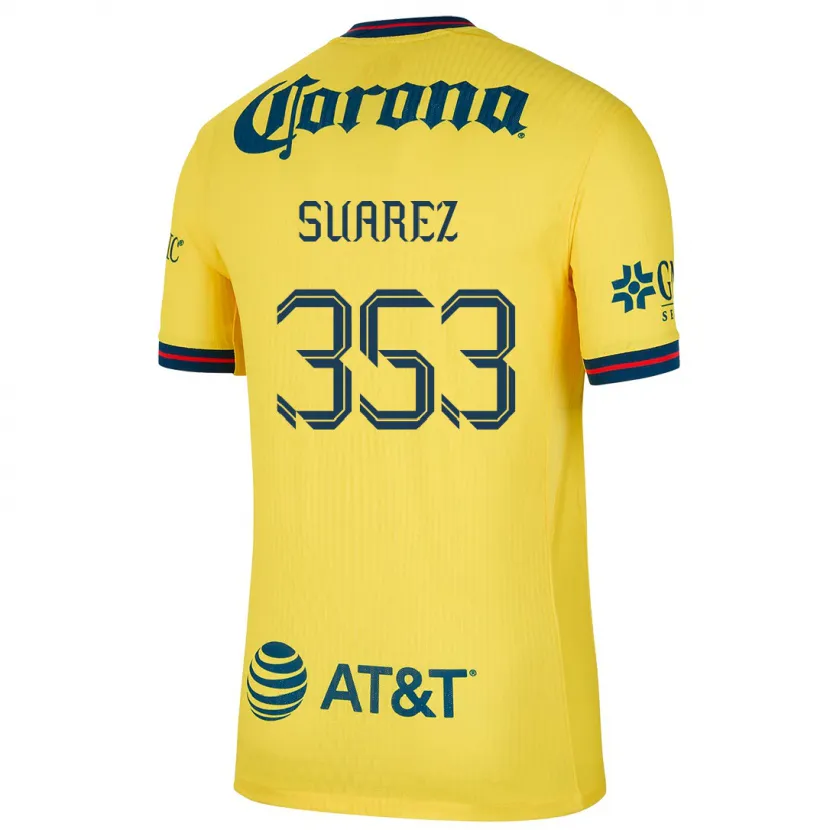 Danxen Kinderen Irwin Suarez #353 Geel Blauw Thuisshirt Thuistenue 2024/25 T-Shirt