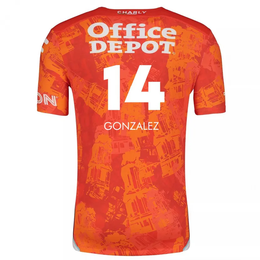 Danxen Kinderen Arturo González #14 Oranje Wit Uitshirt Uittenue 2024/25 T-Shirt