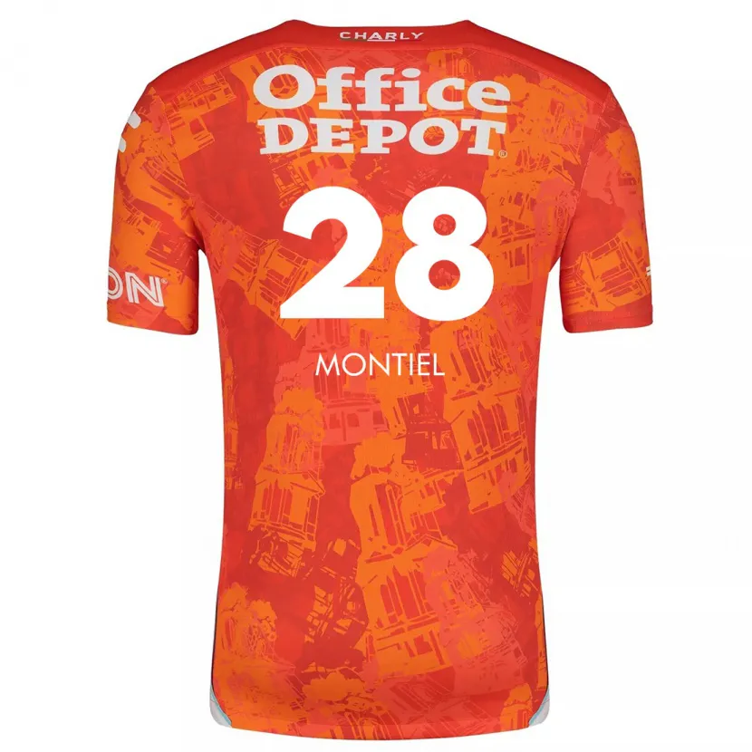Danxen Kinderen Elías Montiel #28 Oranje Wit Uitshirt Uittenue 2024/25 T-Shirt