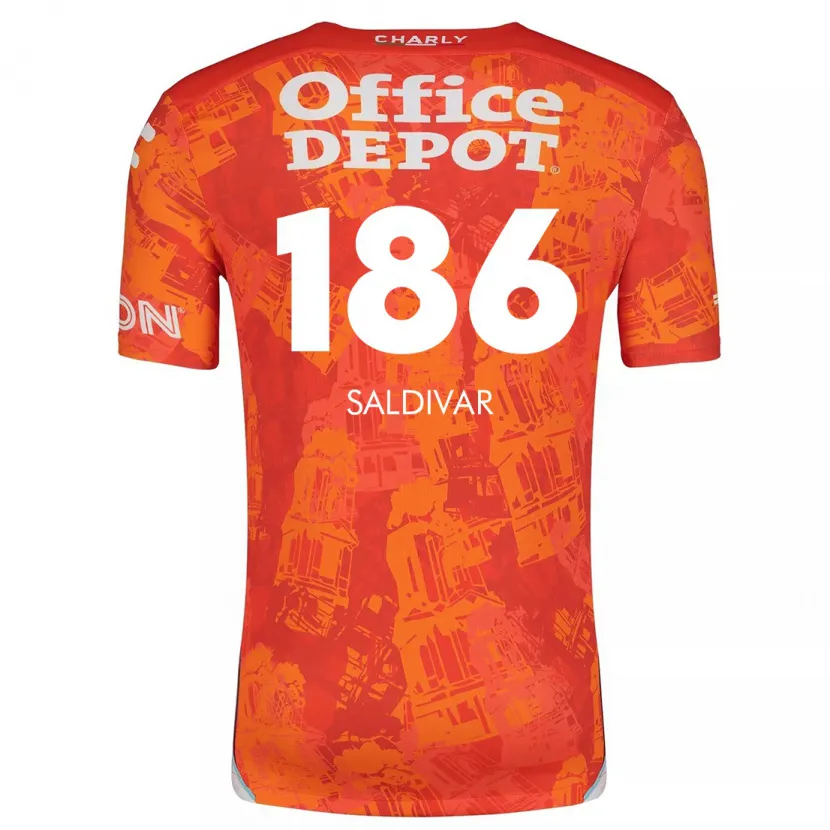 Danxen Kinderen José Saldívar #186 Oranje Wit Uitshirt Uittenue 2024/25 T-Shirt