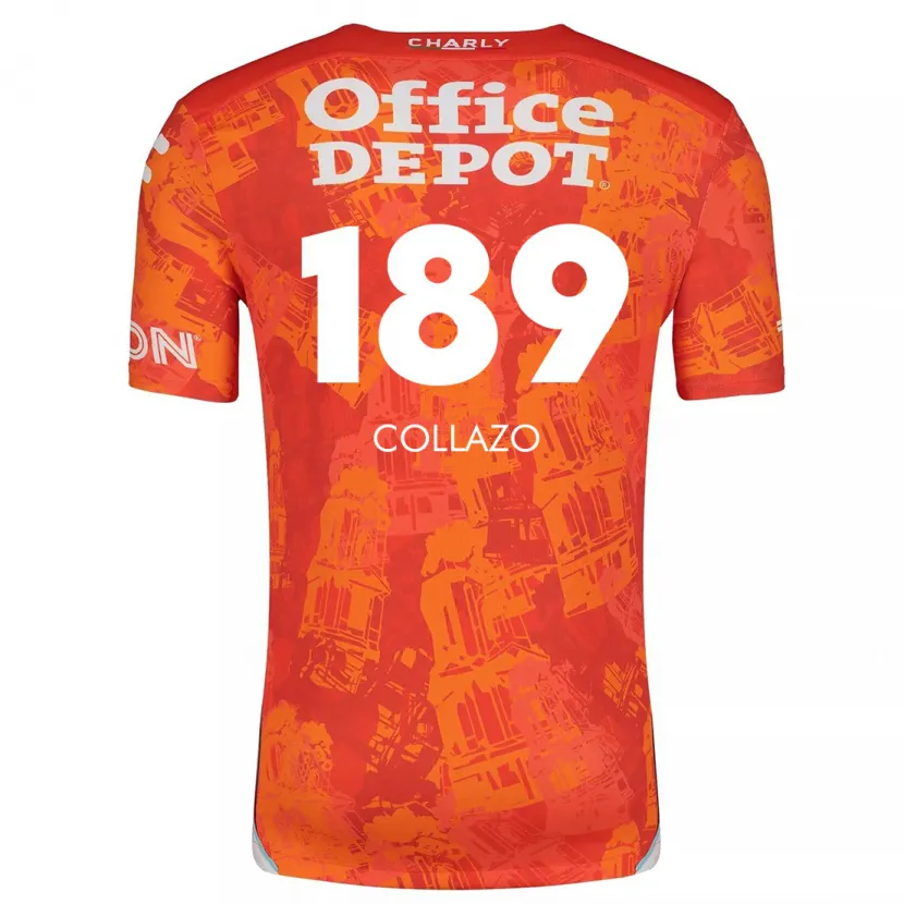 Danxen Kinderen David Collazo #189 Oranje Wit Uitshirt Uittenue 2024/25 T-Shirt